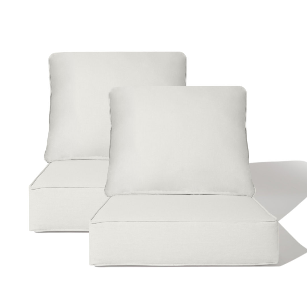 Outdoor Cushion Set of 2, 5.75 Inch Deep Seat Patio Furniture Cushions with Removable Cover,Replacement Patio Cushion Set for Chair,Sofa,Loveseat